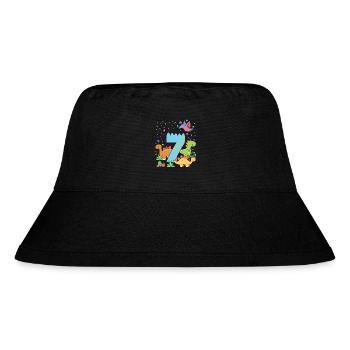 Herd of cute dinosaurs 7th birthday 7 - Stanley/Stella Recycled Bucket Hat - black - Front