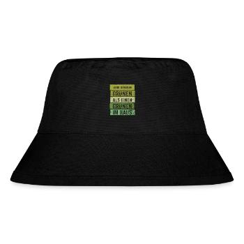 Lieber ein Haus im Grünen - Grüne nein Danke! - Stanley/Stella recycelter Bucket Hat - Schwarz - Vorne