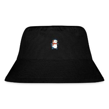 Pinguin hört Musik mit Kopfhörer Antarktis - Stanley/Stella recycelter Bucket Hat - Schwarz - Vorne