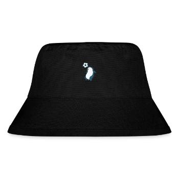 Pinguin spielt Fußball mit Kopf Antarktis - Stanley/Stella recycelter Bucket Hat - Schwarz - Vorne