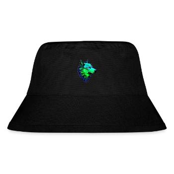 Wolf polygonale Form - Stanley/Stella recycelter Bucket Hat - Schwarz - Vorne