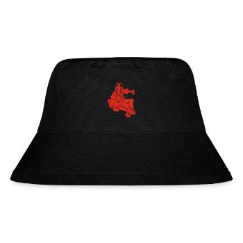 Seltsamer Rotfuchs beim Skateboarden - Stanley/Stella recycelter Bucket Hat - Schwarz - Vorne