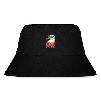 Poel holiday cool colorful seagull with sunglasses - Stanley/Stella Recycled Bucket Hat - black - Front