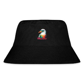 Madeira Urlaub coole bunte Möwe mit Sonnenbrille - Stanley/Stella recycelter Bucket Hat - Schwarz - Vorne