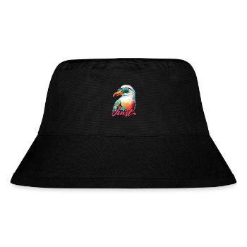 Juist holiday cool colorful seagull with sunglasses - Stanley/Stella Recycled Bucket Hat - black - Front