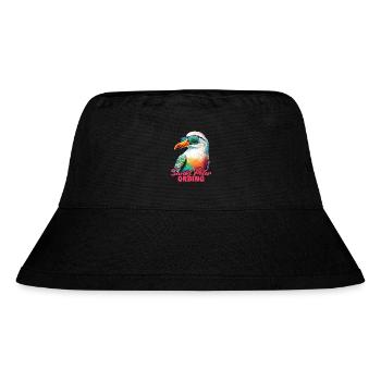 Sankt Peter Ording Holiday Seagull with Sunglasses - Stanley/Stella Recycled Bucket Hat - black - Front