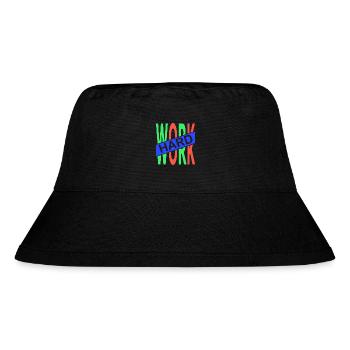 Hard Work - Stanley/Stella recycelter Bucket Hat - Schwarz - Vorne