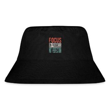 Focus on progress, not perfection - Stanley/Stella recycelter Bucket Hat - Schwarz - Vorne