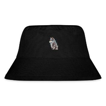 Grauer Wolf Jagdrevier Wilde Tiergrafik - Stanley/Stella recycelter Bucket Hat - Schwarz - Vorne