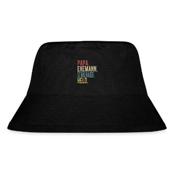 Stahlbauer Papa Ehemann Held - Stanley/Stella recycelter Bucket Hat - Schwarz - Vorne