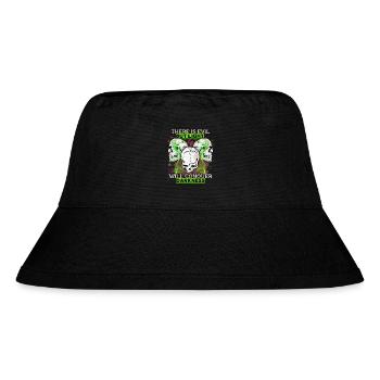 Comic Totenkopf Skull Motivation Spruch - Stanley/Stella recycelter Bucket Hat - Schwarz - Vorne