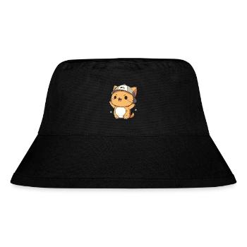 Cute cat wearing a hat - Stanley/Stella Recycled Bucket Hat - black - Front