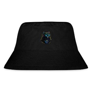 Cyber cool Cat - Stanley/Stella recycelter Bucket Hat - Schwarz - Vorne