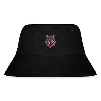 Geometrischer Wolf ColorFull - Stanley/Stella recycelter Bucket Hat - Schwarz - Vorne