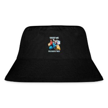 pizza delivery, food delivery, pizza delivery service - Stanley/Stella Recycled Bucket Hat - black - Front