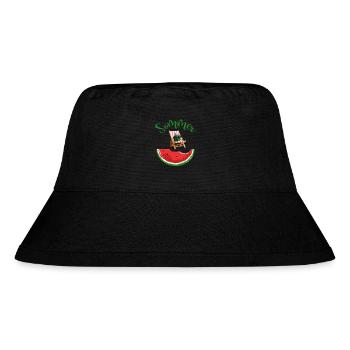 Sonne Sommer Strand Meer Wassermelone - Stanley/Stella recycelter Bucket Hat - Schwarz - Vorne