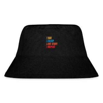 Eat Sleep Hit Stuff Repeat Metalsmith Gift Idea - Stanley/Stella Recycled Bucket Hat - black - Front