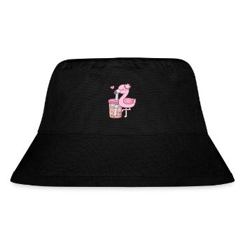 Cute Flamingo Loves Bubble Tea T Shirt - Bob recyclé Stanley/Stella - noir - Devant
