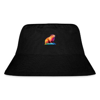 Capybara Low Polygon Design - Stanley/Stella recycelter Bucket Hat - Schwarz - Vorne