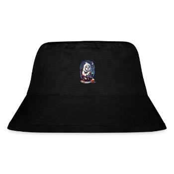Süßes kleines Gespenst, das Kaffee trinkt - Stanley/Stella recycelter Bucket Hat - Schwarz - Vorne