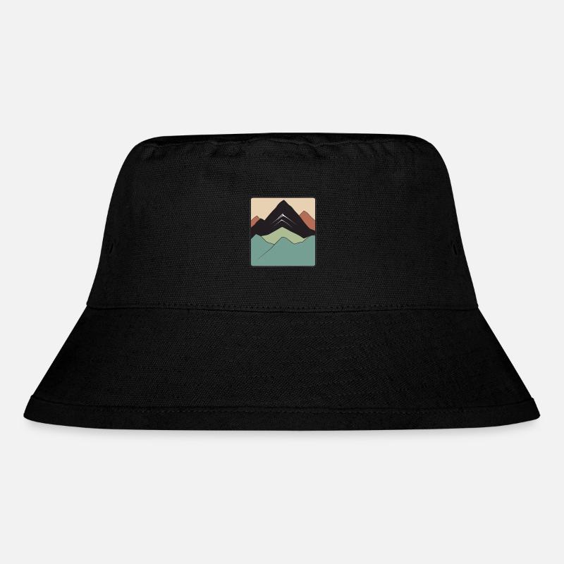 Logo - Paysage avec montagne dans des tons de terre - Bob recyclé Stanley/Stella - noir