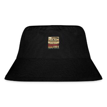 Original 1954 Vintage Geburtstagsgeschenk 1954 - Stanley/Stella recycelter Bucket Hat - Schwarz - Vorne