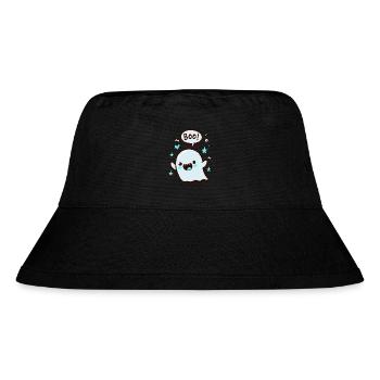 Spooky Cute Kawaii Ghost Design - Boo - Stanley/Stella Recycled Bucket Hat - black - Front