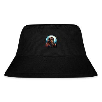 Outer Space Ape - Ape into the Galaxy Space Monkey - Stanley/Stella Recycled Bucket Hat - black - Front