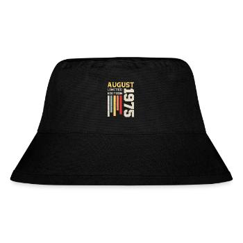August 1975 - Geburtstagsgeschenk August 1975 August - Stanley/Stella recycelter Bucket Hat - Schwarz - Vorne