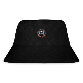 Unique Holy Cat Art Design - Stained Glass Art - Stanley/Stella Recycled Bucket Hat - black - Front
