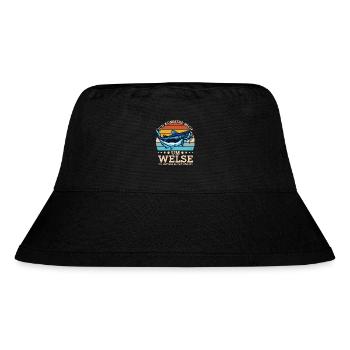 Wels Angeln Norwegen Angelköder Fischerboot - Stanley/Stella recycelter Bucket Hat - Schwarz - Vorne
