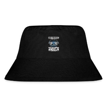 Angelhaken Fischen Angel Angler Fliegenfischen - Stanley/Stella recycelter Bucket Hat - Schwarz - Vorne