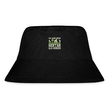 Landwirt Hektar Traktorfahrer Kuhbauer Acker - Stanley/Stella recycelter Bucket Hat - Schwarz - Vorne