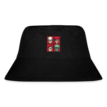 Cartoon-Gesichter des Zorns - Stanley/Stella recycelter Bucket Hat - Schwarz - Vorne