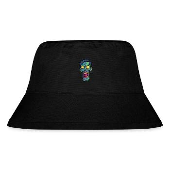 Dünner Zombie Kopf - Stanley/Stella recycelter Bucket Hat - Schwarz - Vorne
