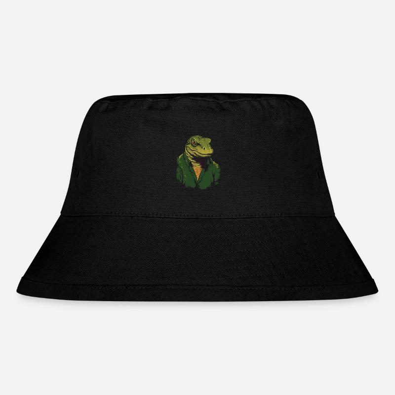 A cool jacket and a Komodo dragon lizard - Stanley/Stella Recycled Bucket Hat - black