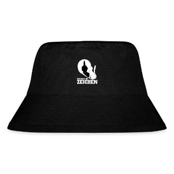 Erkenne die Zeichen Katze Kätzchen Winkekatze - Stanley/Stella recycelter Bucket Hat - Schwarz - Vorne
