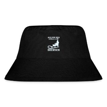 Schlitten Wintersportler Rodeln Rodler - Stanley/Stella recycelter Bucket Hat - Schwarz - Vorne