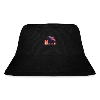 Horses, Black Horse, Horse, Sunset - Stanley/Stella Recycled Bucket Hat - black - Front