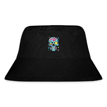 Cartoon-Träume: Blasen Totenkopf - Stanley/Stella recycelter Bucket Hat - Schwarz - Vorne