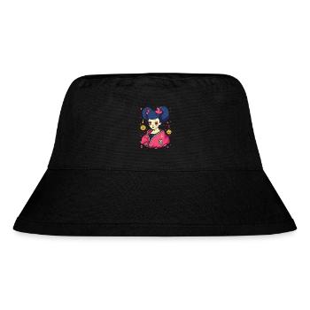 Cartoon Manga Anime: Die alberne Geisha - Stanley/Stella recycelter Bucket Hat - Schwarz - Vorne
