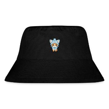 Fuchs Winter Comic - Stanley/Stella recycelter Bucket Hat - Schwarz - Vorne