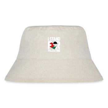 ICH STEHE FÜR PALÄSTINA - Stanley/Stella recycelter Bucket Hat - Naturweiß - Vorne