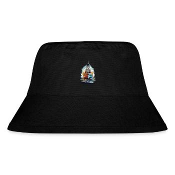 Fischerboot Ästhetik Fischen und Angeln Boot - Stanley/Stella recycelter Bucket Hat - Schwarz - Vorne