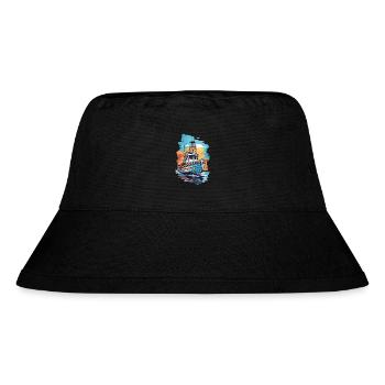 Angeln Fischereiboot Boot auf hoher See Fischer - Stanley/Stella recycelter Bucket Hat - Schwarz - Vorne