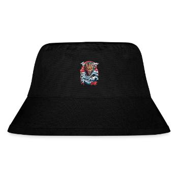 Japanischer Ukiyo-E Kunststil Drache Retro Design - Stanley/Stella recycelter Bucket Hat - Schwarz - Vorne
