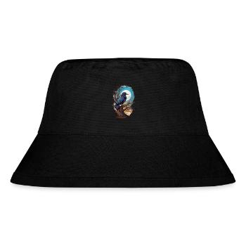 Okkulter Rabe Spirit Design Spiritueller Vogel - Stanley/Stella recycelter Bucket Hat - Schwarz - Vorne