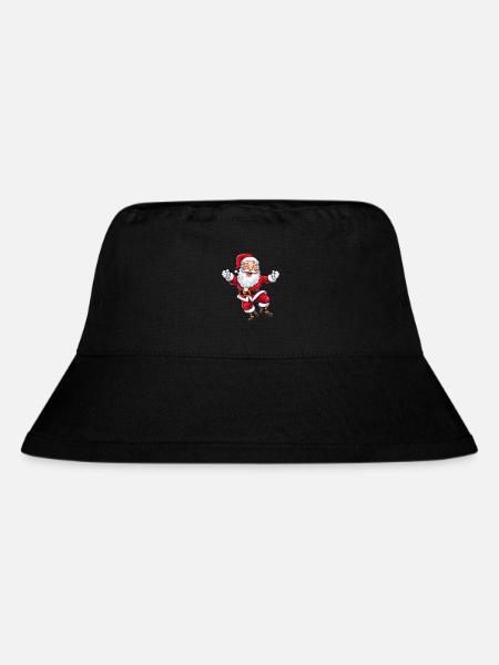Fröhlicher lachender Weihnachtsmann mit Bart - Stanley/Stella recycelter Bucket Hat - Schwarz