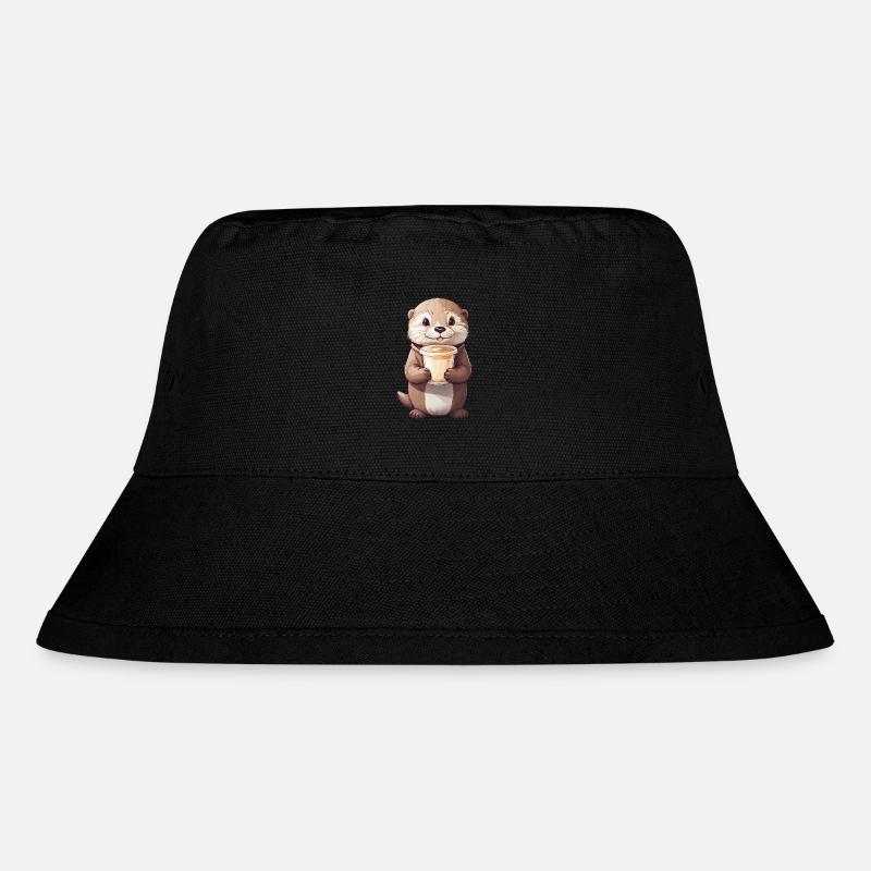 Loutre Coffee Time café sucré Animal Design - Bob recyclé Stanley/Stella - noir