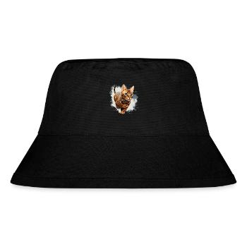 Bengal Cat - Stanley/Stella recycelter Bucket Hat - Schwarz - Vorne